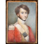 English School, 19th c - Portrait Miniature of Captain Bridges John Hooke of the 34th Regiment, bust