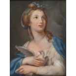 Mary Southwell (1766-1789) – A Young Woman clasping a Dove to her Bossom, pastel, 60 x 45cm