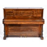 A Victorian rosewood yacht piano, John Broadwood & Sons London, No. 67992, 132cm l Provenance: