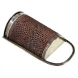 A George III silver nutmeg grater, with reeded frame and steel rasp, integral hinge, 10.7cm h, by