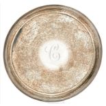 A George III silver waiter, with reeded rim and feet, 17.5cm diam, by Peter, Ann and William