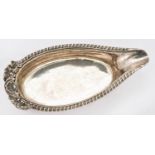 A George III silver pap boat, the gadrooned rim with Venus shell and grapevines, 15.5cm l, by