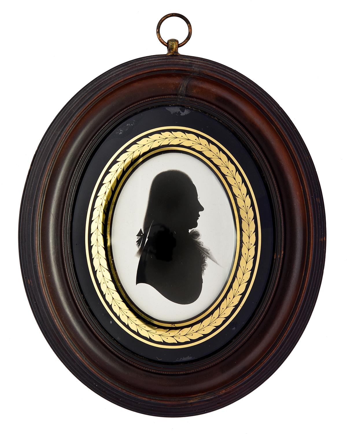 Houghton and Bruce (fl. c1792-1796) - Silhouette of a Gentleman, wearing pigtail wig and a frilled