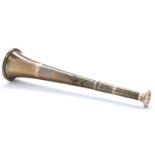 A Victorian silver hunting horn, 23cm l, fully marked, by William Wordley, London 1891 and