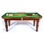 A quarter-size billiard table, Thomas Padmore & Sons Birmingham, c1925, with slate bed and removable