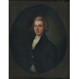 After Thomas Gainsborough - Portrait of William Pitt the Younger, half length, feigned oval, 35 x