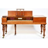 A mahogany square piano, John Broadwood and Sons London, No. 44980, c1830, the rosewood nameboard