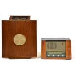 A Murphy floor standing mains radio, Type A272C, 77cm h, 61cm l and a Pye Fenman 1 walnut mains