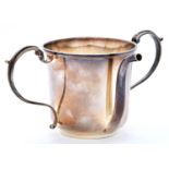 Medical. A George IV silver feeding or spout cup, of U-shape with moulded lip and scroll handles,