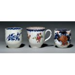 Two Liverpool coffee cups, Philip Christian, c1775 and a John Pennington coffee cup, c1785, the
