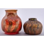 Two Pilkington's Royal Lancastrian vases by Gwladys Rodgers, c1930, 12 and 19cm h, impressed
