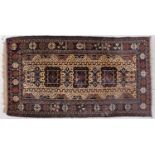A Persian style blue ground rug, 110 x 200cm Good condition