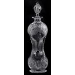 An English 'brilliant' cut glass decanter and stopper, c1910, 33cm h Good condition