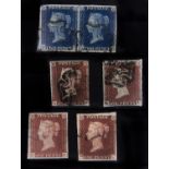 Postal History. Great Britain 1840, 2d blue plate 2 four-margined pair OC-OD, OC with surface