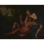 After Annibale Carracci - Rinaldo and Armida, oil on canvas, 36.5 x 45.5cm A 19th c copy. Lined,