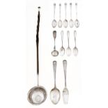 A George V silver child's spoon and fork, by I S Greenberg & Co, Birmingham 1934, cased, two sets of