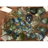 Sixteen Mdina glass seahorse paperweights, 18cm h and smaller, engraved Mdina Good condition