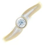 A diamond twist ring, collet set, in 18ct white gold, London 2004, 3.9g, size J Good condition