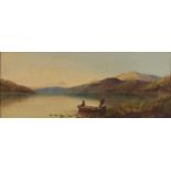 C Stainton - Highlander Driving Cattle by a Loch; Two Men in a Rowing Boat on a Loch, a pair, both