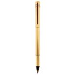 A Le Must de Cartier gold plated Fineliner roller ball pen, Ref ST057321, No 140812, maker's box and
