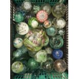 An extensive collection of glass paperweights, 20th c, including concentric millefiori, two Venetian