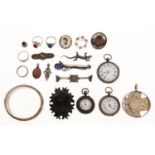 Miscellaneous vintage silver and other costume jewellery and watches, late 19th c and later Many