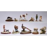 Miscellaneous Capo di Monte and other porcelain and resin models of birds and animals Some damage