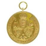 Police Athletic Association. Royal Life Saving Championship 1934 14ct gold medal, 33mm, by Fattorini