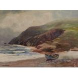 J M Jowett (19th / 20th c) - Coastal Landscapes, a pair, both signed, watercolour, 26.5 x 36cm (2)