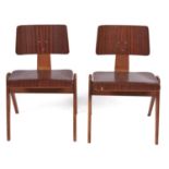 Robin Day for Hille. Two Hillestak chairs, c1958, beech and plywood, 72cm h Good condition for