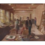 English School, 20th c - The Art Class, oil on canvas, 49 x 59cm Small patch repairs verso