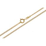 A gold necklet, 60cm, marked 750, 7.5g Good condition