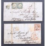 Postal History. New South Wales, two interesting covers to Chesterfield 1851 (April) cover with