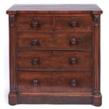 A Victorian mahogany chest of drawers, 105cm h; 48 x 104cm Faults, evident from illustration