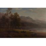 William Mellor (1851-1921) - Falcon Cragg from Derwentwater, Cumberland,  signed, inscribed verso,