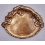 A bronze figural ashtray, 20th c, art nouveau style, with signature in the maquette 'D H