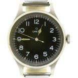 An Omega stainless steel British Air Ministry Issue wristwatch, marked on case back AM 6B/159 4909/