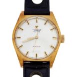 A Tissot gold plated gentleman's wristwatch, PR516, 34 x 40mm In apparently good condition,