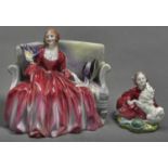 Two Royal Doulton bone china figures - Sweet & Twenty and Home Again, the first 14.5cm h, printed