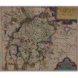 Christopher Saxton and J Kip - Westmoreland, double page engraved map, 1609 or later, with