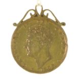 Gold Coin. Sovereign 1829, gold mount, 8.7g