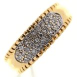 A diamond ring, pave set, in 18ct gold, import marked, London, no date letter, 4.4g, size L Light