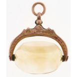 A 9ct gold and rock crystal swivel fob seal, Chester 1912, 7.3g Good condition