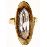 A stylish 1970s synthetic spinel ring, in gold, 6.2g, size M Light wear consistent with age