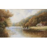 Stephen James Bowers (Fl. 1874-1892) - Upper Ferry Cliveden, signed, watercolour, 29 x 49cm In