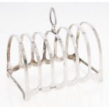 A George V seven hoop silver toast rack, 11.5cm l, by S Blanckensee & Son Limited, Birmingham