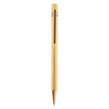 A Le Must de Cartier gold plated propelling pencil, Ref ST054321, No 103302, maker's box and