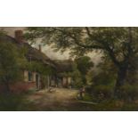 David Payne (1844-1891) - The Cottage Door, Barrow on Trent, signed and dated 1878, signed and dated
