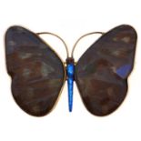 A butterfly wing and gold and enamel butterfly brooch, London 19212, 14.1g Good condition