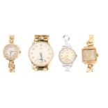 Two 9ct gold lady's wristwatches, a Smith's 9ct gold gentleman's wristwatch Deluxe and a J W